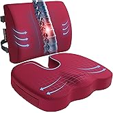 FORTEM Seat Cushion, Office Chair Cushion, Lumbar Support Pillow for Office Chair, Memory Foam Sciatica Coccyx Tailbone Pressure Pain Relief, Car Sitting Pad, Washable Non Slip