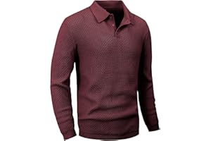 Zaitun Mens Knit Polo Sweater Long Sleeve Lightweight Collared Pullover Casual Sweaters Khaki