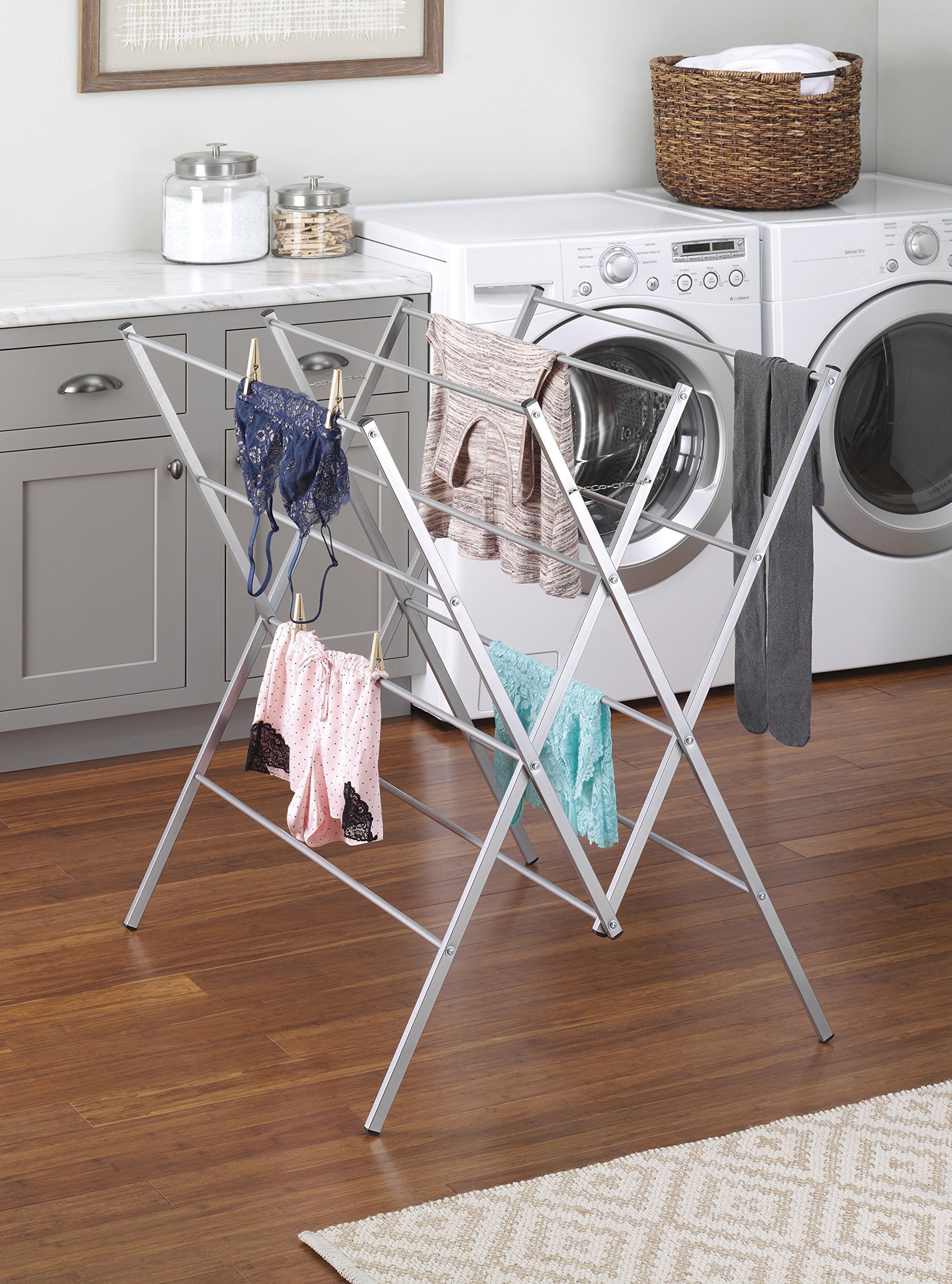 Whitmor Oversized Metal Drying Rack, Silver