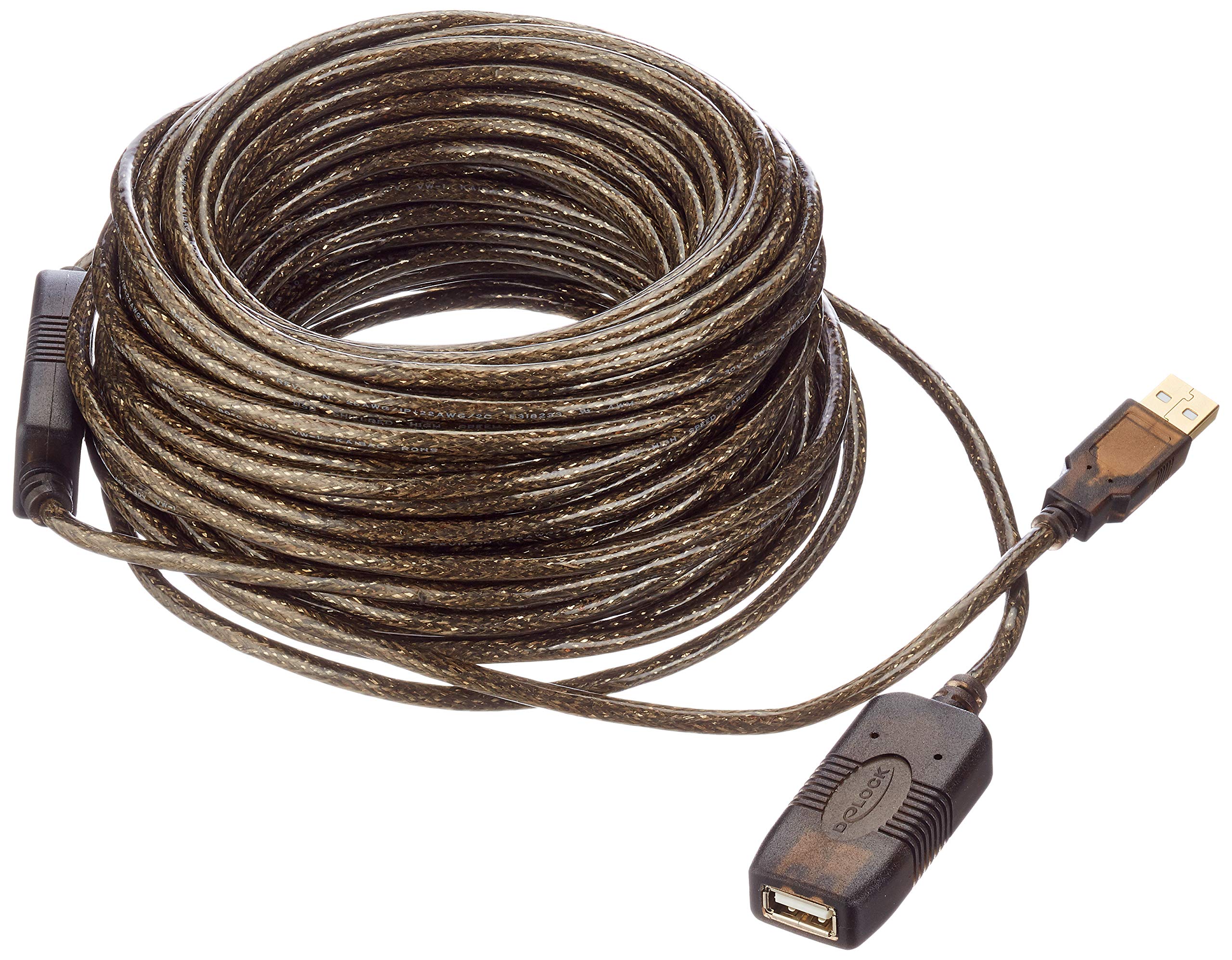 DeLock Extension Cable USB 2.0 Active (S) black 20m