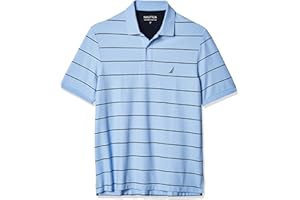 Nautica Men's Big and Tall Classic Short Sleeve Striped Polo Shirt