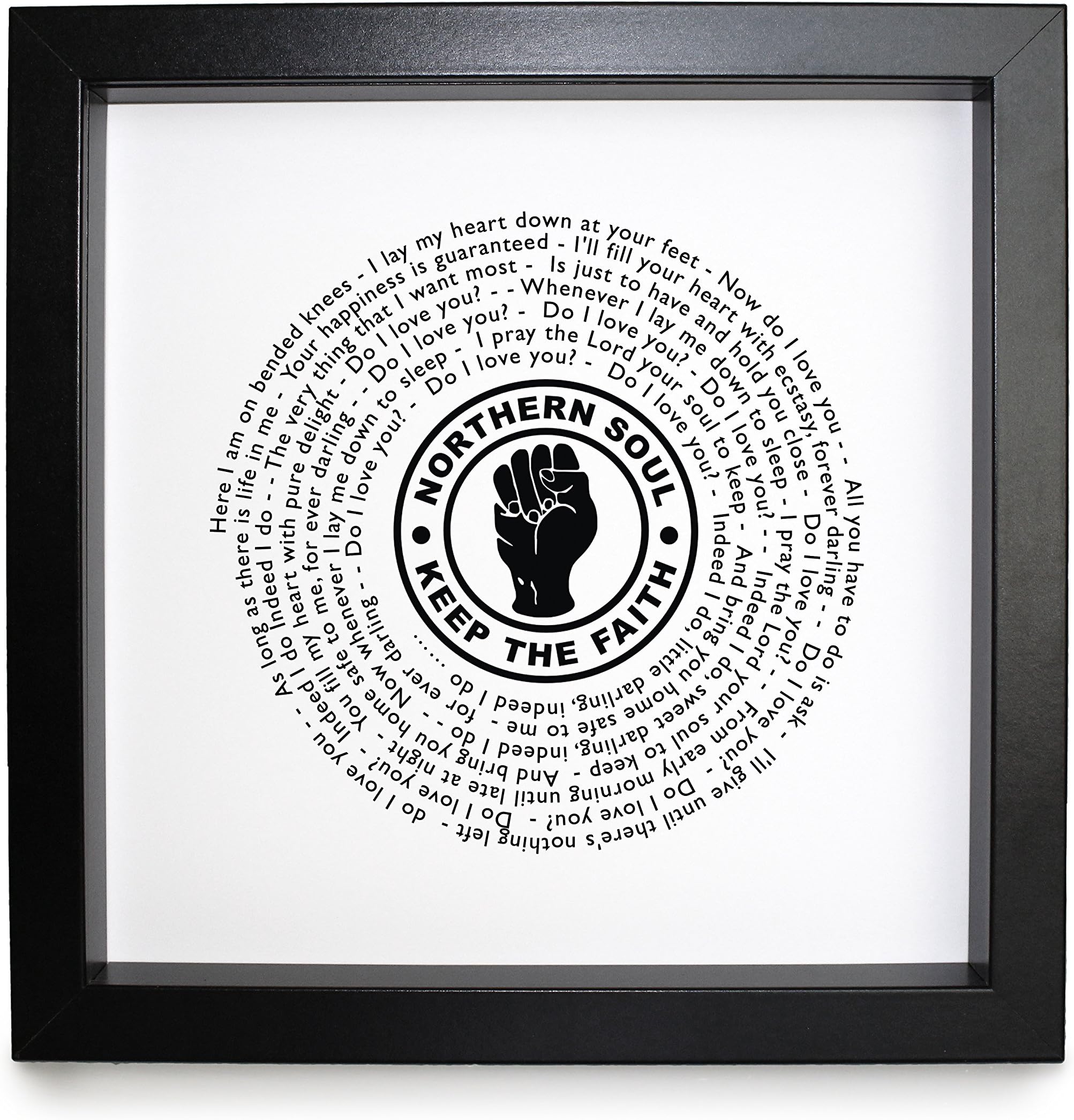 NOT JUST A PRINTNorthern Soul Keep The Faith Vinyl Record Styled Framed Print (Frank Wilson - Do I Love You)