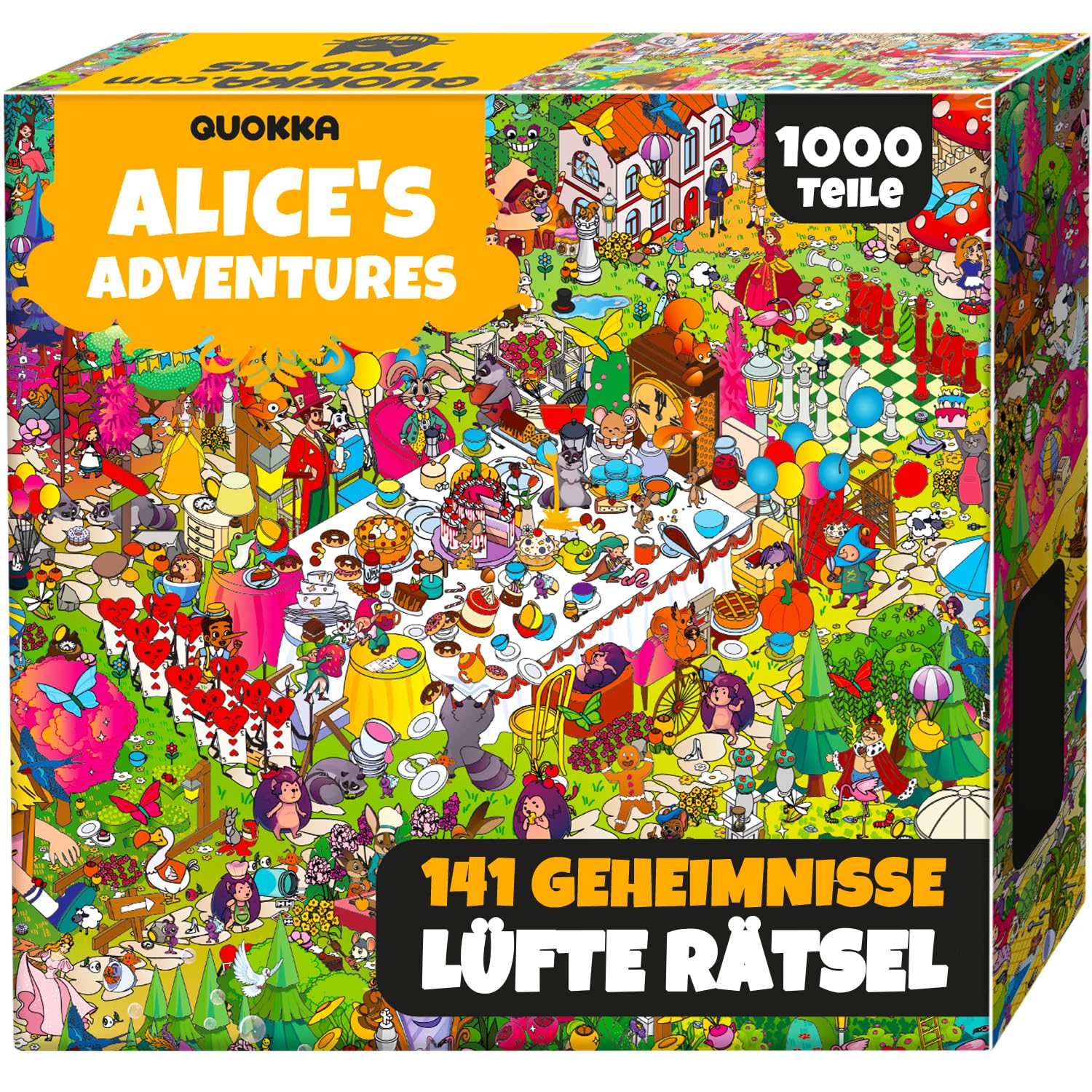 QUOKKA 1000 Teile Puzzle Für Erwachsene Alice Im Wunderland – Fantasy Puzzle Mit Geheimen Aufgaben Und Einer Märchenhaften Hörgeschichte Zur Tiefen Entspannung Für Anspruchsvolle Liebhaber