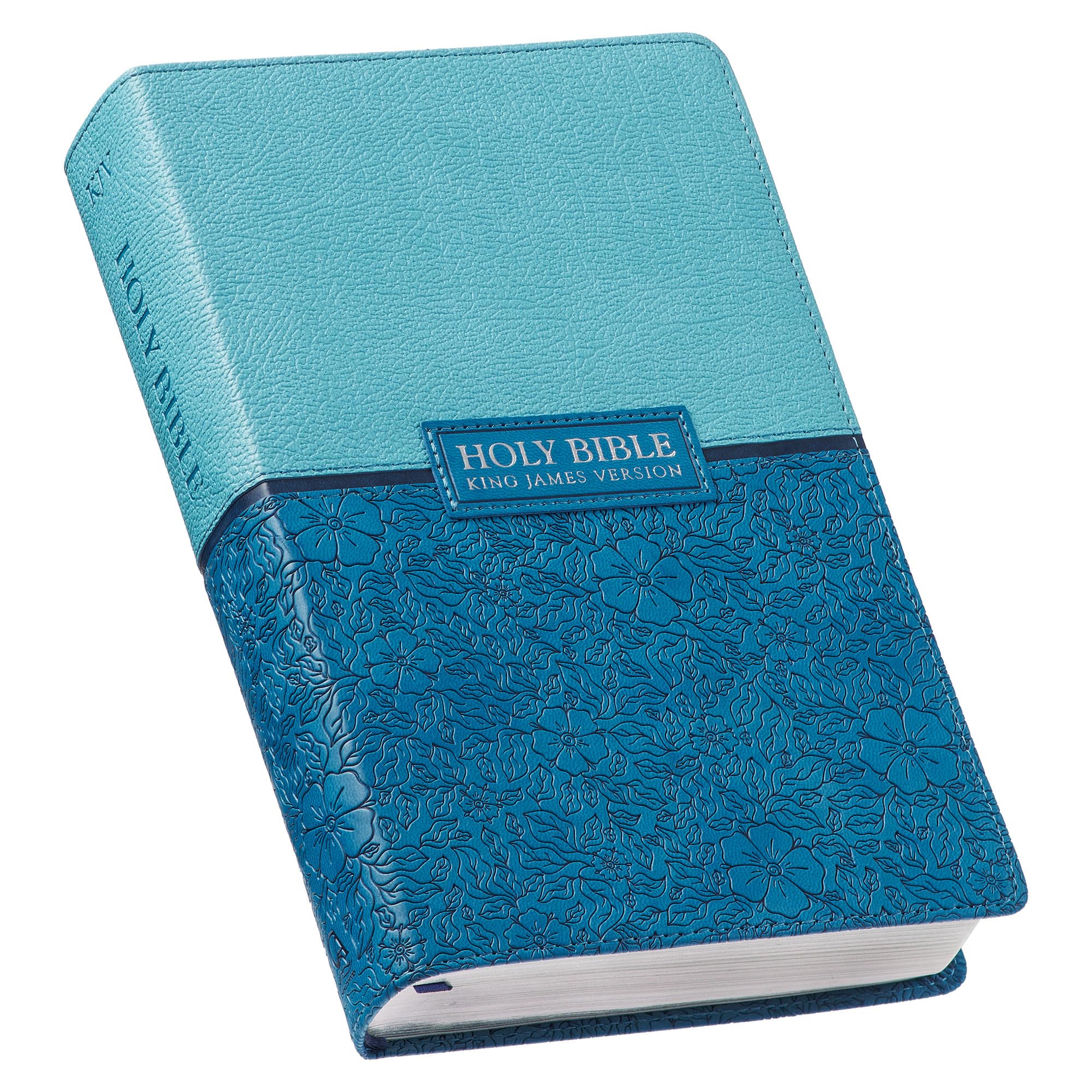 KJV Holy Bible, Giant Print Standard Size Faux Leather Red Letter Edition - Ribbon Marker, King James Version, Blue Two-tone (KJV Standard GP Editions) KJV Holy Bible, Giant Print Standard Size Faux Leather Red Letter Edition - Ribbon Marker, King James Version, Blue Two-tone (KJV Standard GP Editions) Imitation Leather