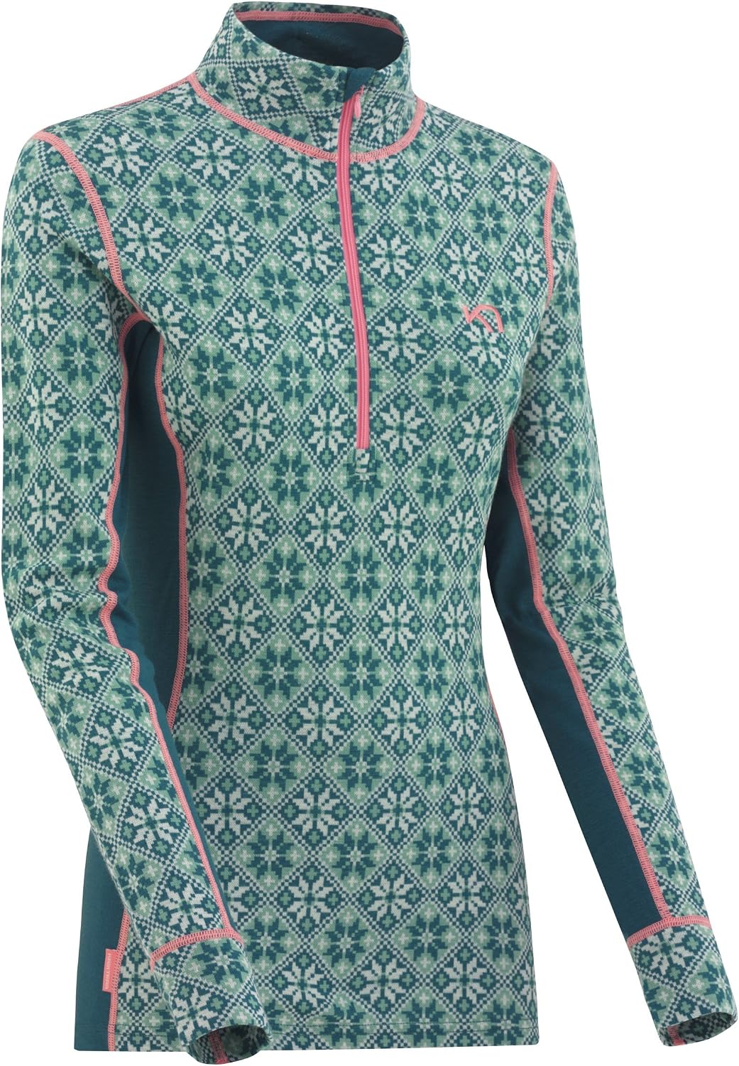 Kari Traa Women's Rose Base Layer Top Half Zip 100 Merino Wool