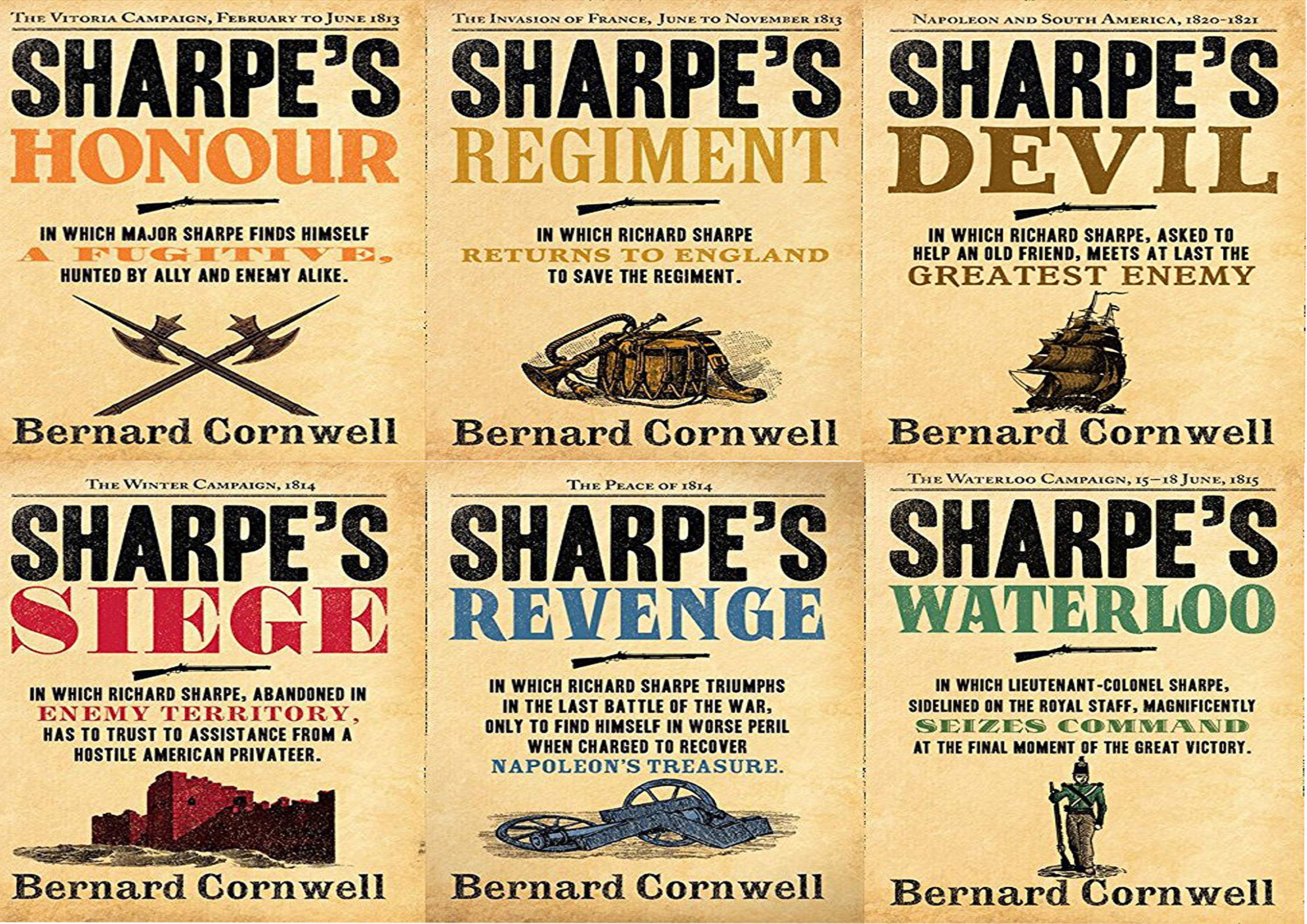 Bernard Cornwell Richard Sharpe Series 16 to 21, 6 Books Set - Revenge, Regiment, Waterloo, Siege, Devil, Honour