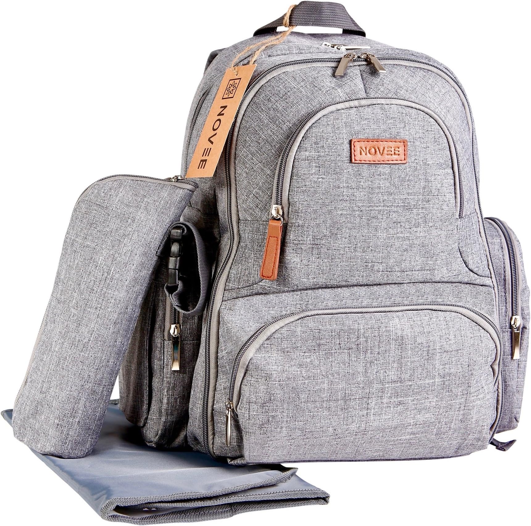 UIUIUS Baby Diaper Bag Backpack - W/Changing Pad and Stroller Straps - Unisex Large Organizer for MOM/DAD - Lightweight and Stylish Design - Waterproof for Hiking/Travel - 2018 Gray Diaper Bag