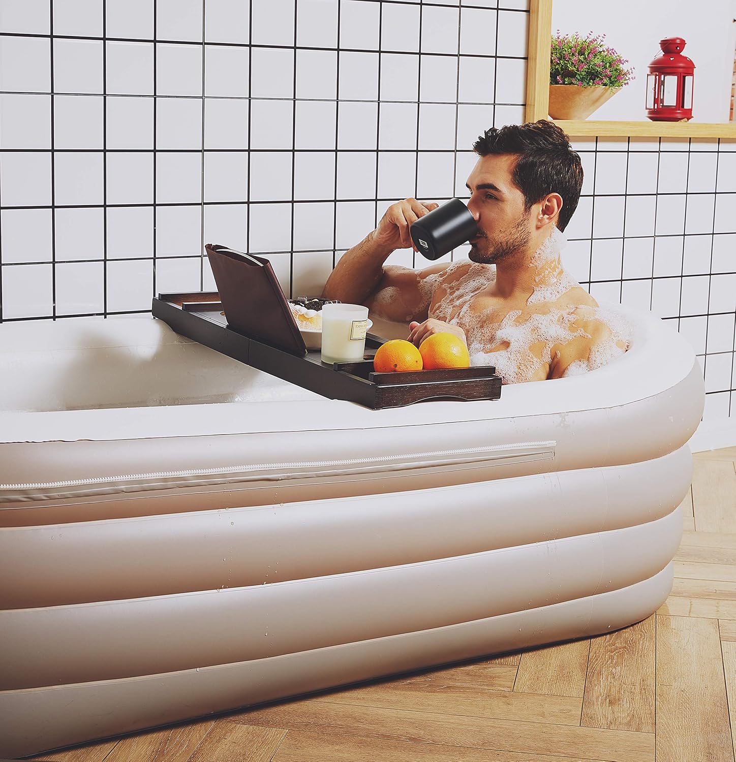 ThermaeStudio® Mobile Bathtub,Inflatable Adult Bath Tub Portable,Designed in Italy Bathtub