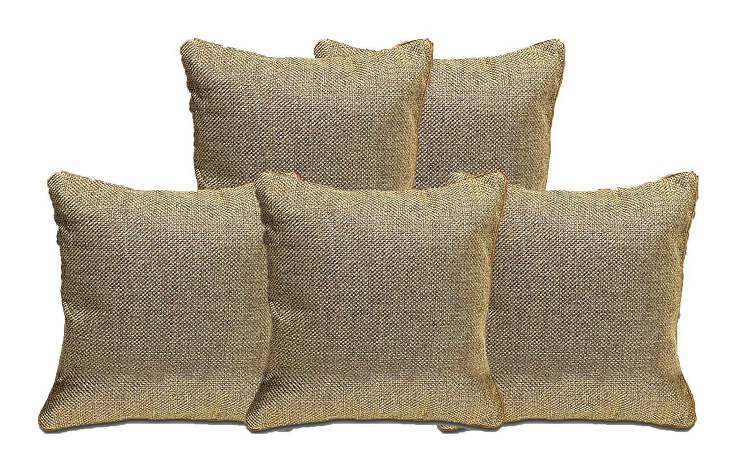 Buy STITCHNEST Jute Cushion Covers (Beige, 16 X 16) Set of 5 Online