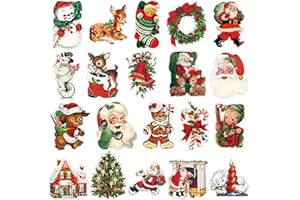 K1tpde Vintage Christmas Cutout Decoration - 24PCS Santa Claus Snowman Cutout for Home Decor, Christmas Winter Victorian Cutouts Cardstock, Retro Xmas Cut-outs Cardboard for Winter Holiday Party Decor