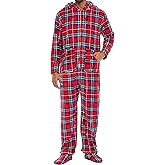 Alexander Del Rossa Adult Onesies for Men, Mens Onesie Pajamas Adults, Fleece Onesie for Men, Hooded Footed Mens Onsie