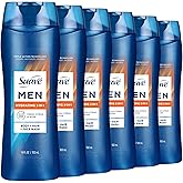 Suave Men Hydrating 3-in-1 Body + Hair + Face Wash with Glycerin & Vitamin E, Cleanse, Moisturize, Refresh, No Parabens or Pthalatates, Long-Lasting Fragrance, 18 FL OZ, 6 Count