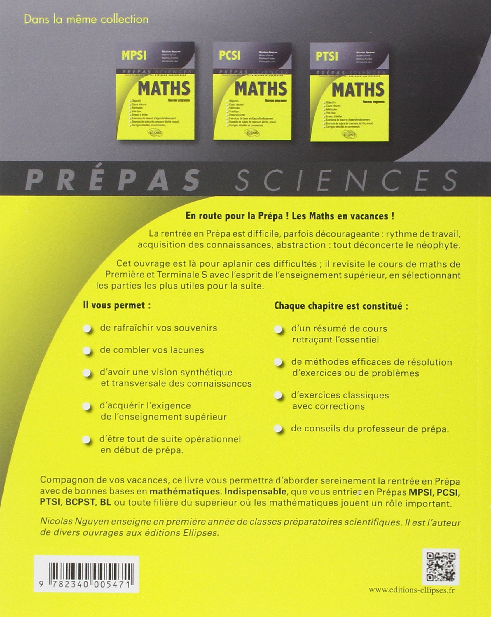 Amazon Fr Maths De La Terminale S A La Prepa Scientifique Nguyen Nicolas Livres