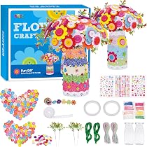 Kit Artisanat Fleur Pour Enfants - 288 Pièces Avec Boutons, Feutre, Ficelles - DIY Bouquet