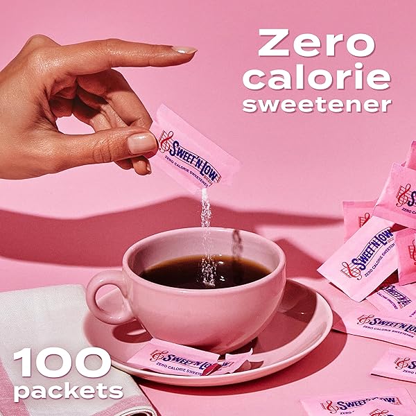 SWEET’N LOW ZERO CALORIE SWEETENER PACKETS, 100 CT, KOSHER & GLUTEN FREE, LOW GLYCEMIC INDEX, INDIVIDUAL TEA AND COFFEE SWEETENER PACKETS
