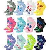Gelante 12-Pair Women's Ankle Socks, Colorful Comfortable Lightweight Breathable Athletic