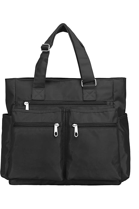 Canvas Tote Bag Waterproof Nylon Multi Pocket Shoulder Bags Laptop Work Bag Teacher Purse and Handbags for Women & Men
