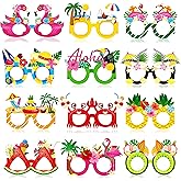 Moon Boat 60Pcs Hawaiian Luau Paper Glasses for Adults Bulk, Summer Beach Party Photo Props Hawaii Tiki Tropical Pool Sunglasses Decorations Supplies
