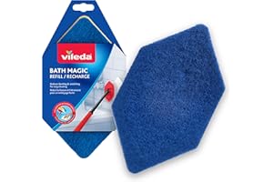 Vileda Bath Magic Bathroom and Tub Mop Refill | Multi Surface Sponge | Scrub Tub, Shower and Bathroom Surfaces | Use on Tile,