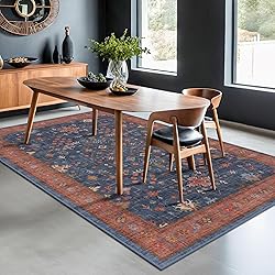 Boho Living Room Rug - 5x7 Washable Small Office