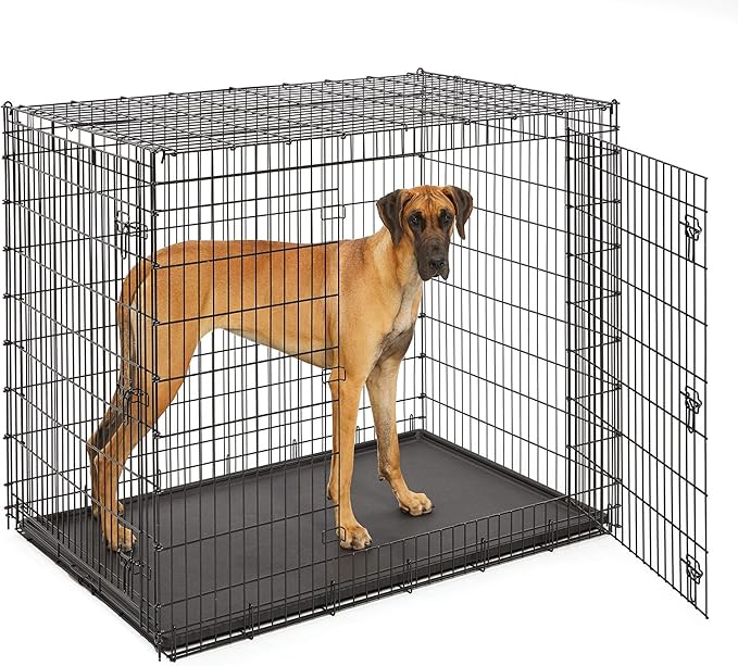 XXL Dog Crate Ginormous 54Inch Double Door Dog Crate Super Strong