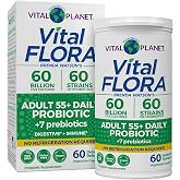 Vital Planet - Vital Flora Adults Over 55 Daily Probiotic 60 Billion CFU, Diverse Strains, Organic Prebiotics, Immune and Digestive Health Shelf Stable Probiotics for Women and Men, 60 Capsules