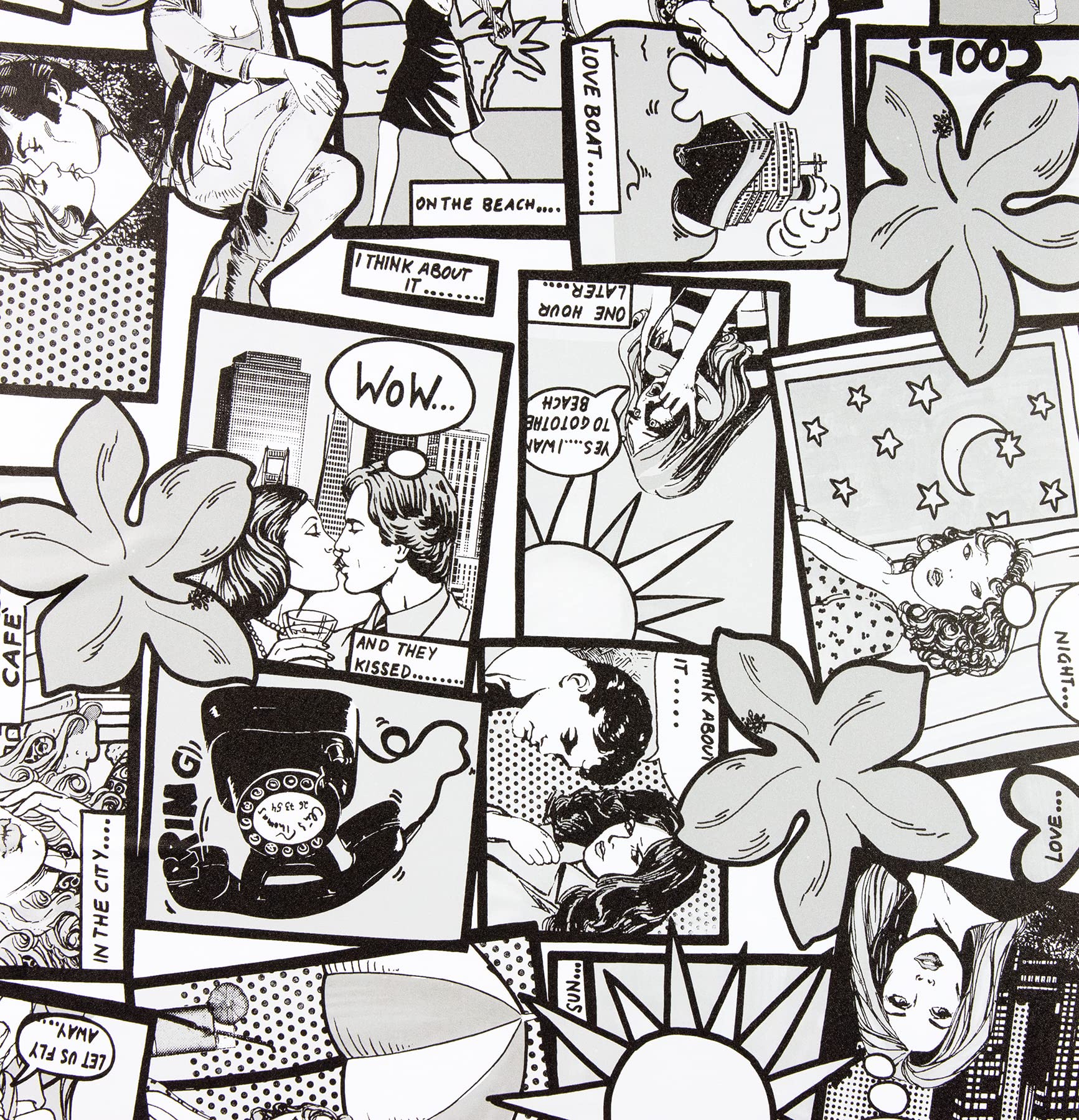 Fablon Roll Comic, Black, 45 cm x 2 m