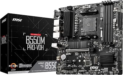 MSI B550M PRO-VDH Motherboard AM4 Ryzen 3rd Gen DDR4 PCIe 4.0 M.2 Wi-Fi