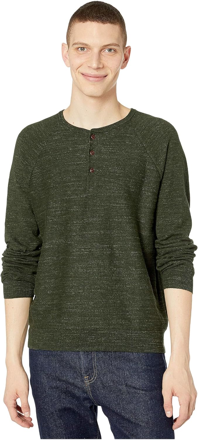 rugged cotton henley sweater
