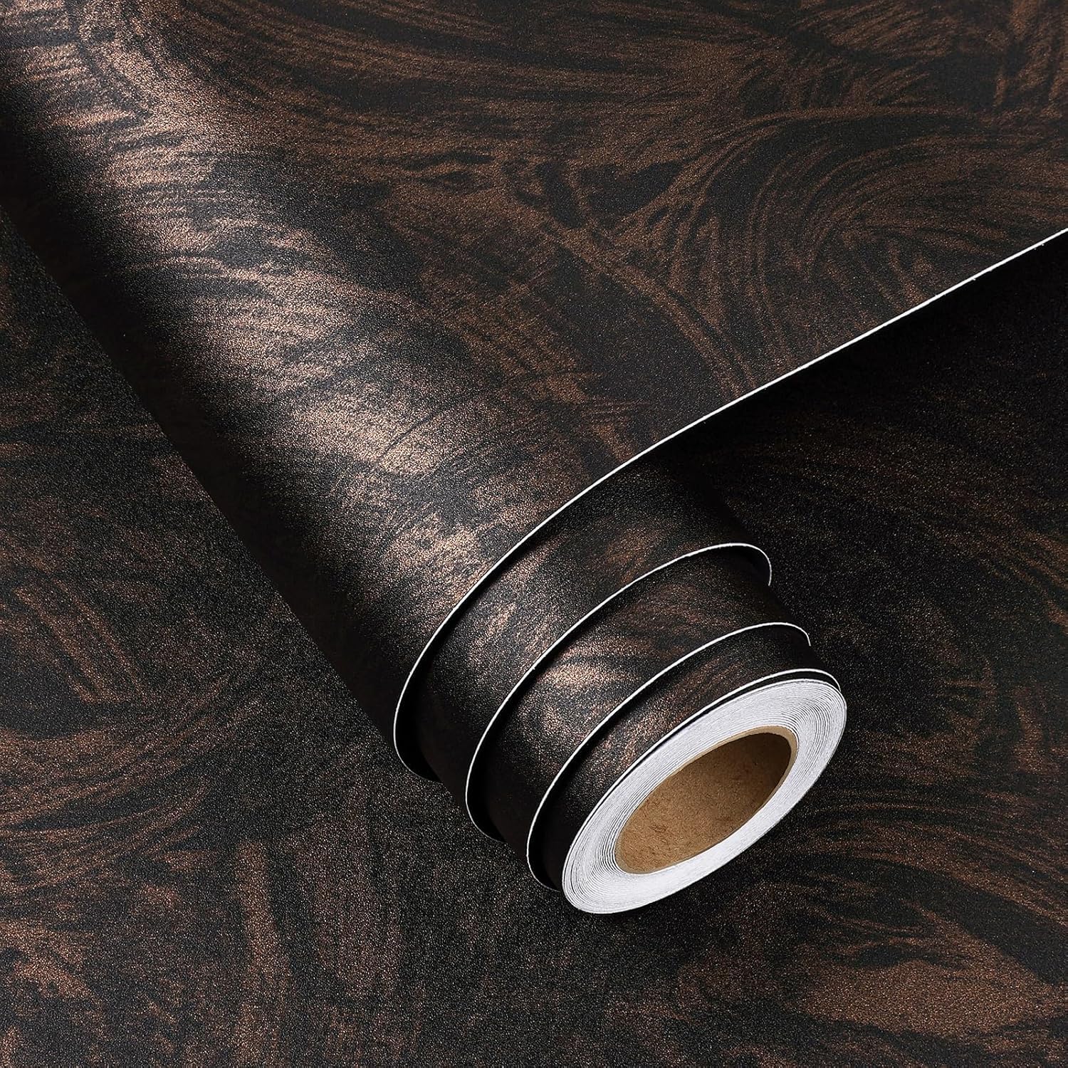 FunStick 40CMx6M Concrete Wallpaper Black and Gold Peel and Stick Wallpapers for Bedroom Kitchen Sticky Back Wallpaper for Walls Black Vinyl Wrap for Furniture Concrete Effect Sticky Back Plastic