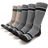 MIRMARU Men’s 5 Pack High Performance Mesh Ventilation Moisture-Wicking Athletic Outdoor Sports Hiking Crew Socks