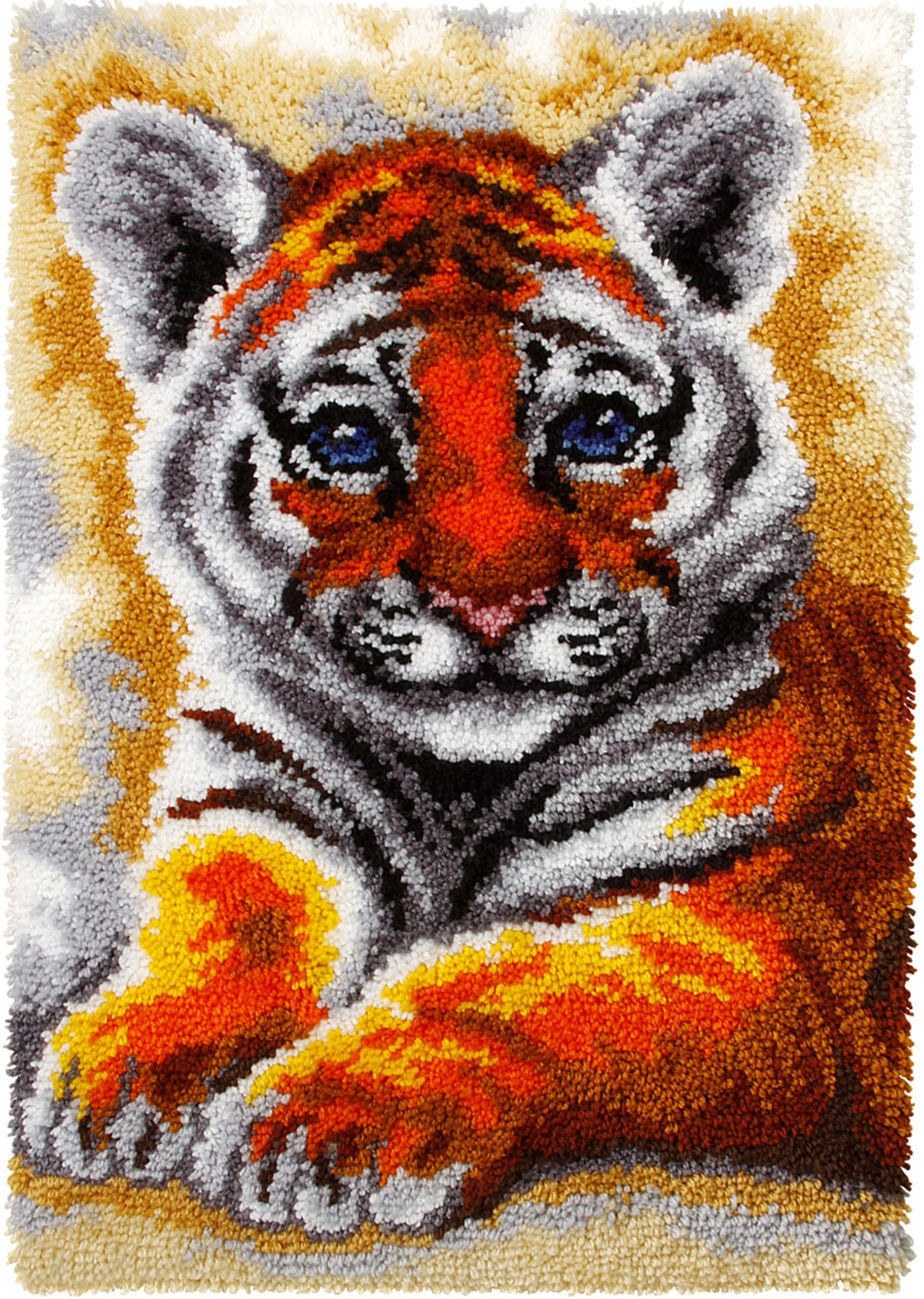 Orchidea - Latch Hook Rug Kit - Young Tiger - Printed Canvas - 4.5 Count - for Adults - 4121