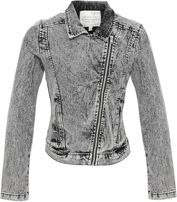 black denim biker jacket womens