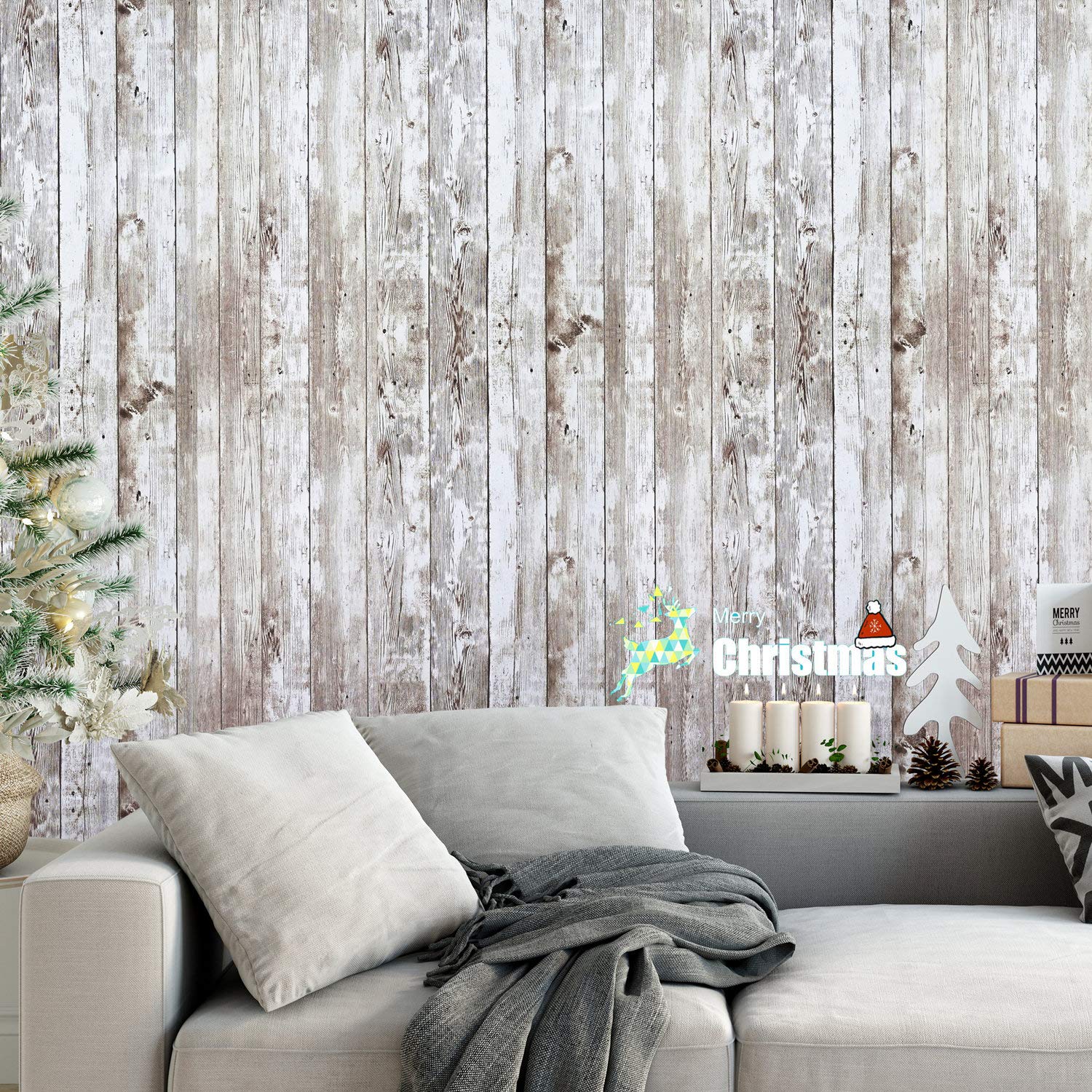 16.4Ft Rustic Wood Wallpaper Wood Plank Wallpaper Self Adhesive