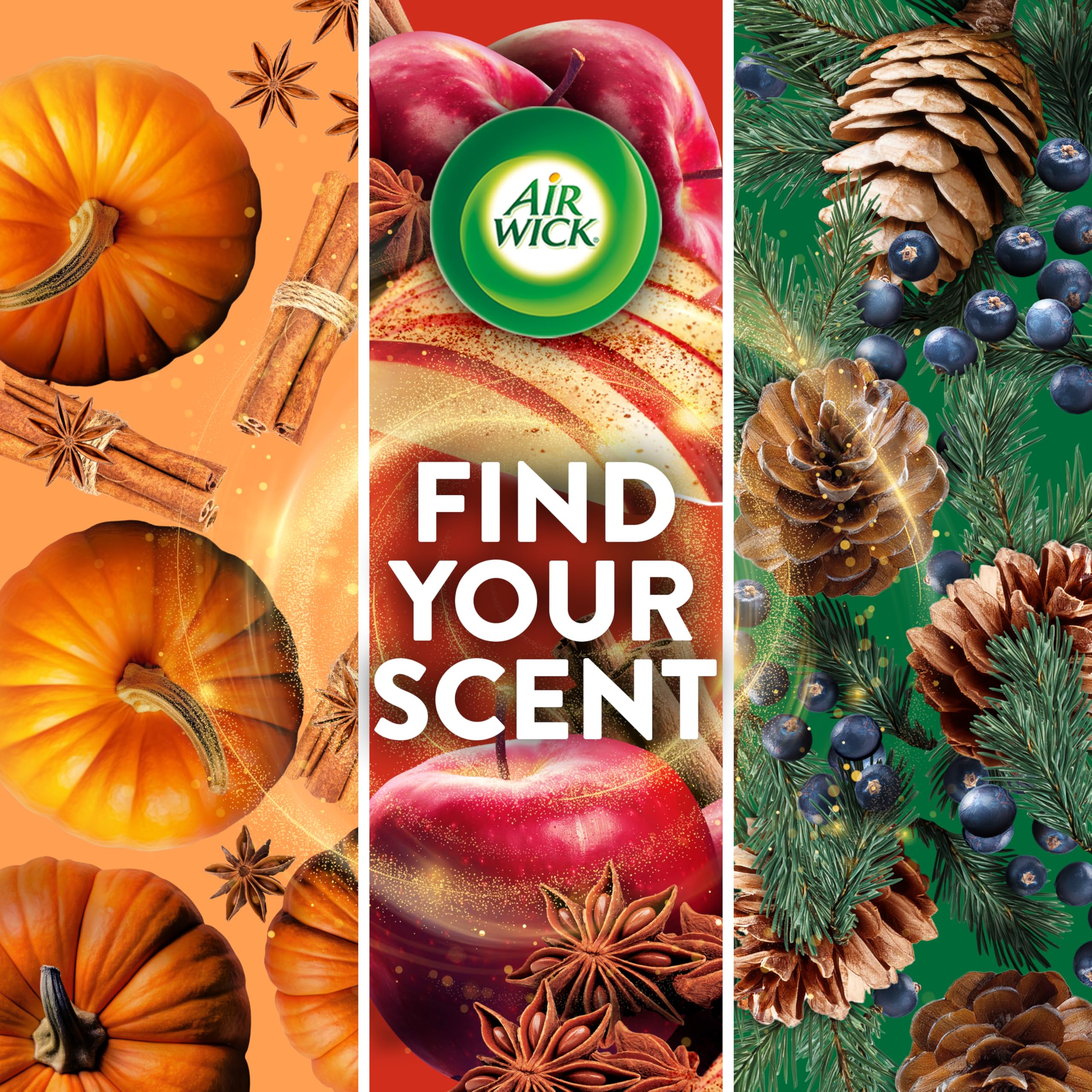 Air Wick Plug In Scented Oil Refill,Fall Scent, Fall Décor, Brown Sugar and Vanilla, 5 ct