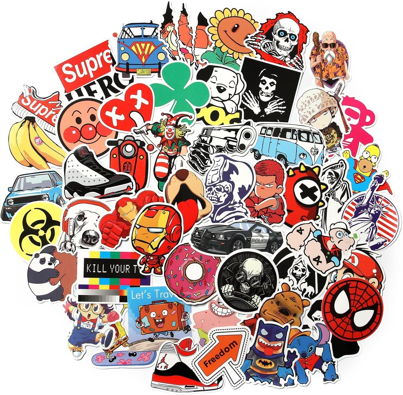 CHNLML Love Sticker Pack 100-Pcs,Cool Sticker Decals Vinyls for Laptop,Kids,Cars,Motorcycle,Bicycle,Skateboard Luggage,Bumper Stickers Hippie Decals Bomb Waterproof(Not Random) (G)