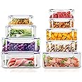 Utopia Kitchen Plastic Food Storage Container Set with Airtight Lids - Pack of 18 (9 Containers & 9 Snap Lids) - Reusable & Leftover Food Lunch Boxes - Leak Proof, Freezer & Microwave Safe