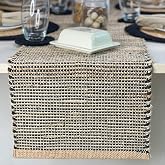 Chardin home Natural Jute Table Runner 13x108 Inch &ndash; Vintage Boho Rustic Table Decor &ndash; Handwoven Long Table Runner in Natural Jute and Black &ndash; Farmhouse Dining or Console Table Accent
