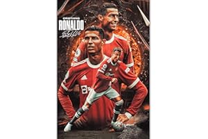 HUOZHI Famous Football Superstar Cristiano Ronaldo Canvas Poster Wall Art Decorative Poster for Living Room Bedroom Hallway Fans Gift Unframed: 12×18 inches (30x45 cm) (Ronaldo-1)