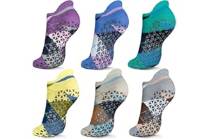 HROMEC Non Slip Yoga Socks with Grips for Pilates, Ballet, Barre, Barefoot, Hospital Anti Skid Socks for Women and Men