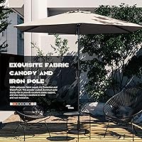 VOUA 7.5' Patio Umbrella Outdoor Market Umbrella Table Umbrellas with 6 Ribs Push Button Tilt and Crank UV Protection…