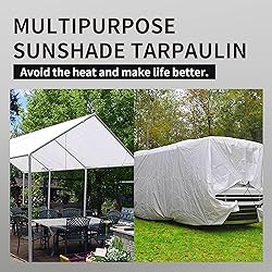 TARPAL 10'x10' White Tarp Waterproof 7.5 mil Medium