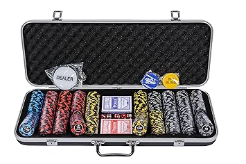 Riverboat Gaming New Orleans Pokerset mit Pokerchips - 500-teiliges Pokerset mit Wert (Kostenloses Zubehör)