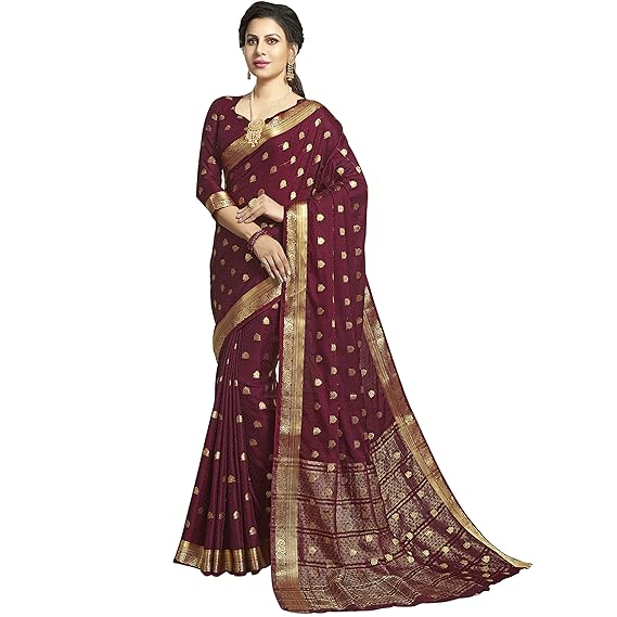 Womens Woven Design Silk Blend Blue Saree[UREBSLK6371SSSR01_perent]