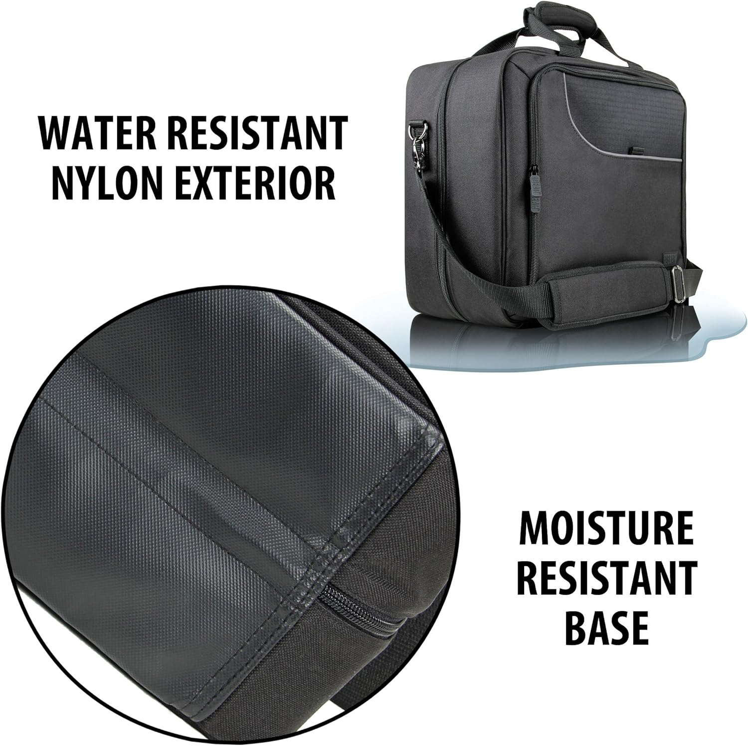 USA Gear Projector Case - Video Projector Bag Compatible with DBPOWER, ViewSonic PJD5134, Dr. J HI-04, and More Projectors - Scratch Resistant, Shoulder Strap, and Customizable Dividers (Black): Office Products