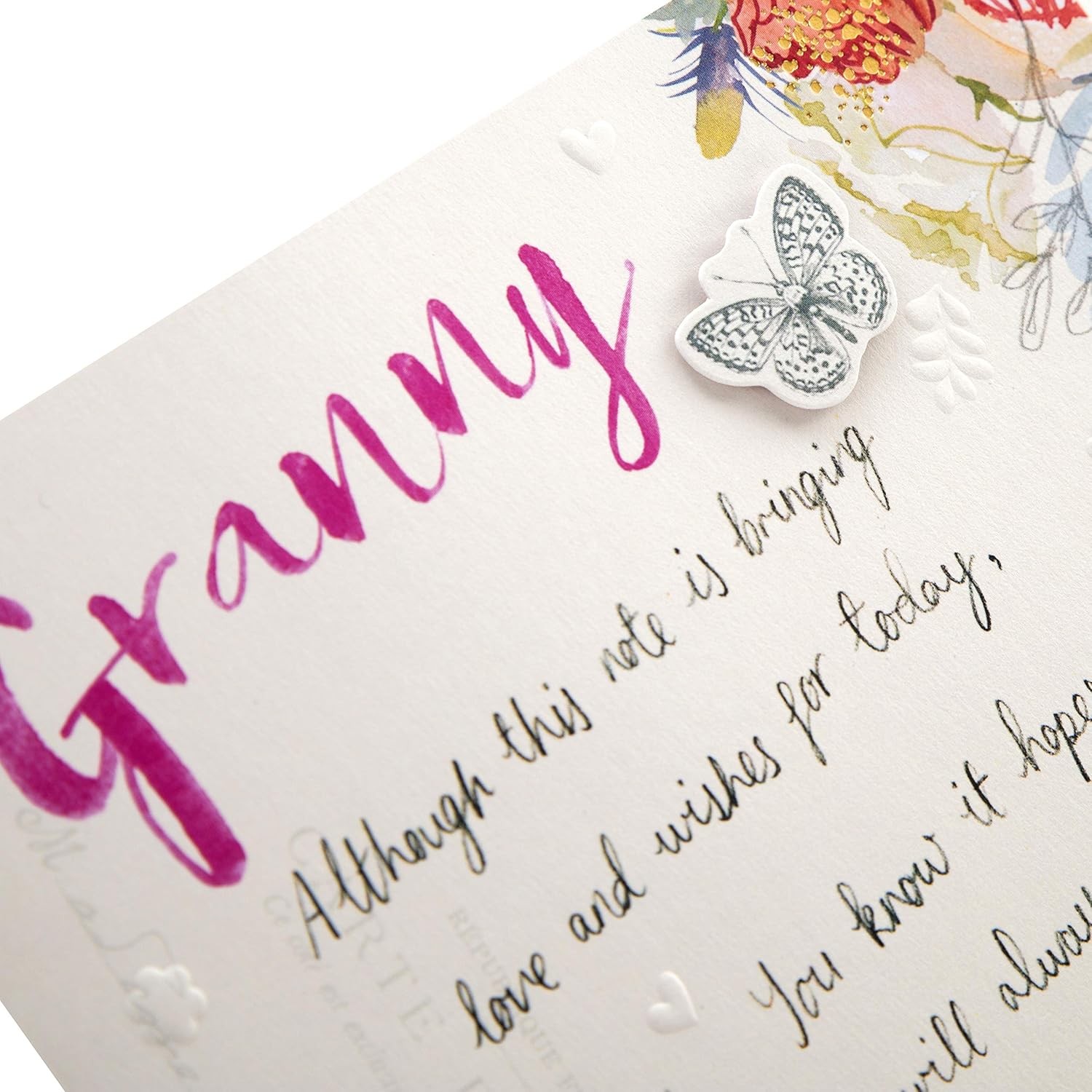 Hallmark Granny Mothers Day Card, Classic Floral Design, Mothers Day Card for Granny Pink, Purple, Blue, white, 22.8cm by 15.9cm - Image 4