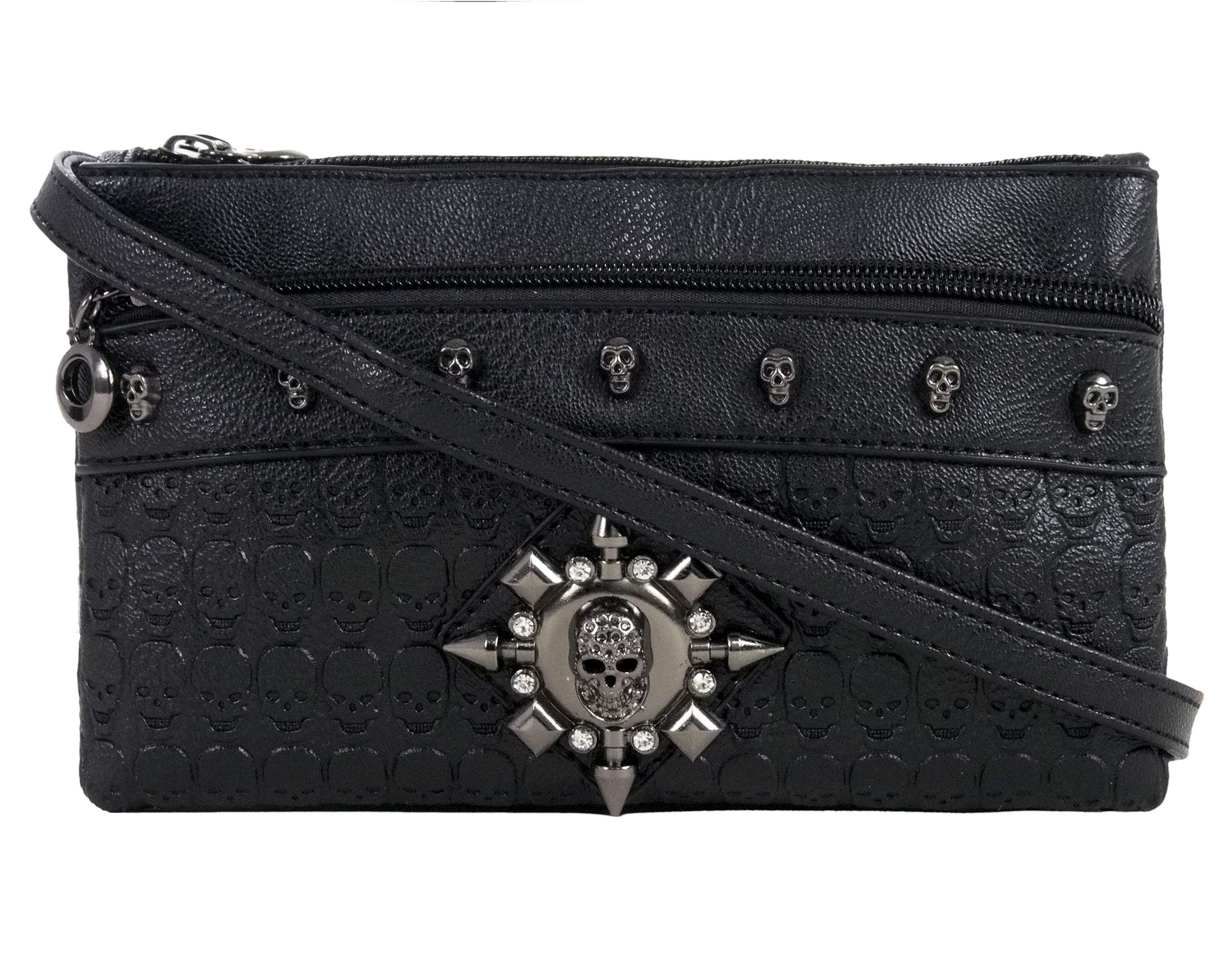 GOTHX SKULL STAR Ladies Handbag Clutch Evening Gothic Handbag Backpack Rucksack Steam Punk Rock Goth School College PU Vegan Leather Gig Festival Travel Bag