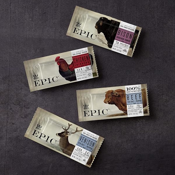 EPIC BARS, VENISON SEA SALT AND PEPPER BAR, KETO FRIENDLY, WHOLE30 APPROVED, GLUTEN FREE, 12 COUNT, 15.6 OZ