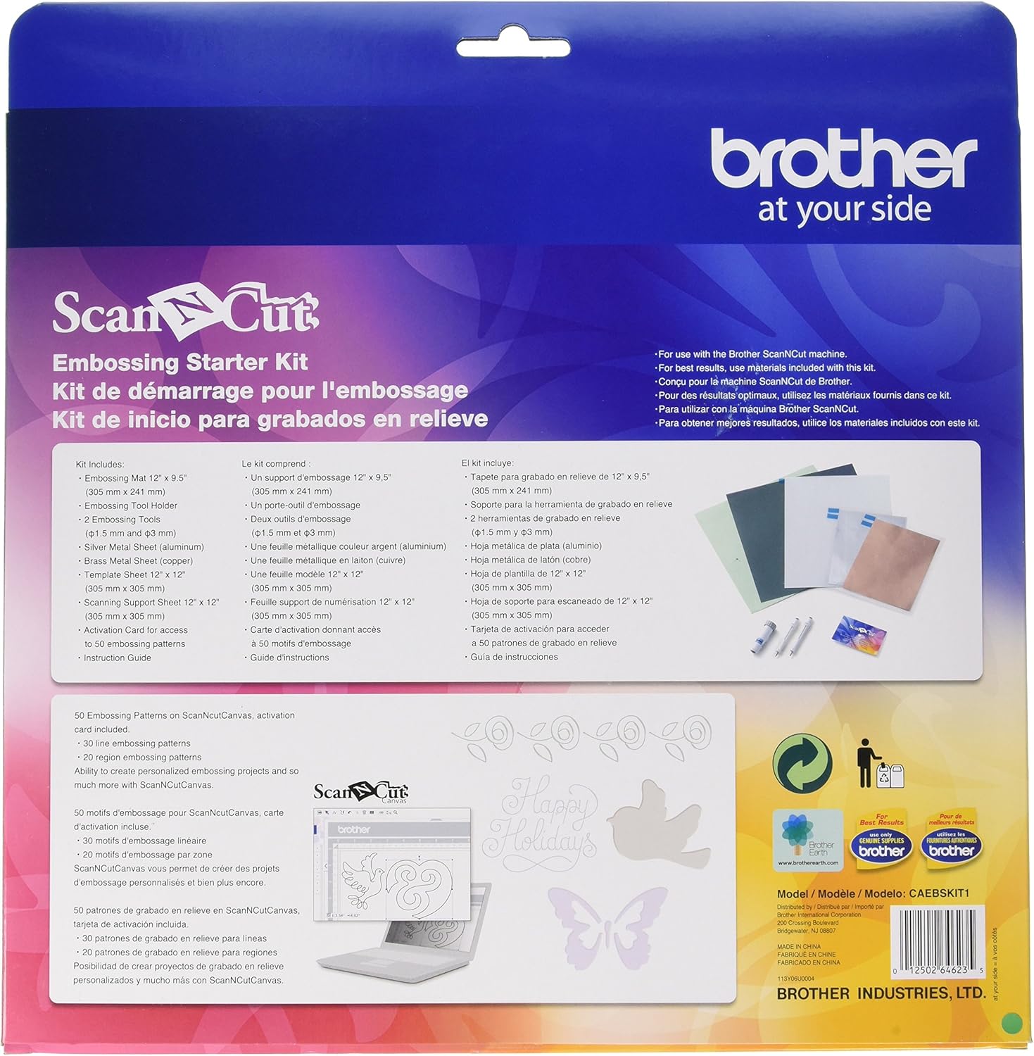 Brother CAEBSKIT1 Embossing Starter Kit For Use with Brother ScanNcut
