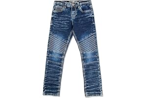 X RAY Boys Denim Jeans, Big Boy & Little Kids Stretch Slim Fit Pants, Distressed Ripped Biker Jeans for Boys